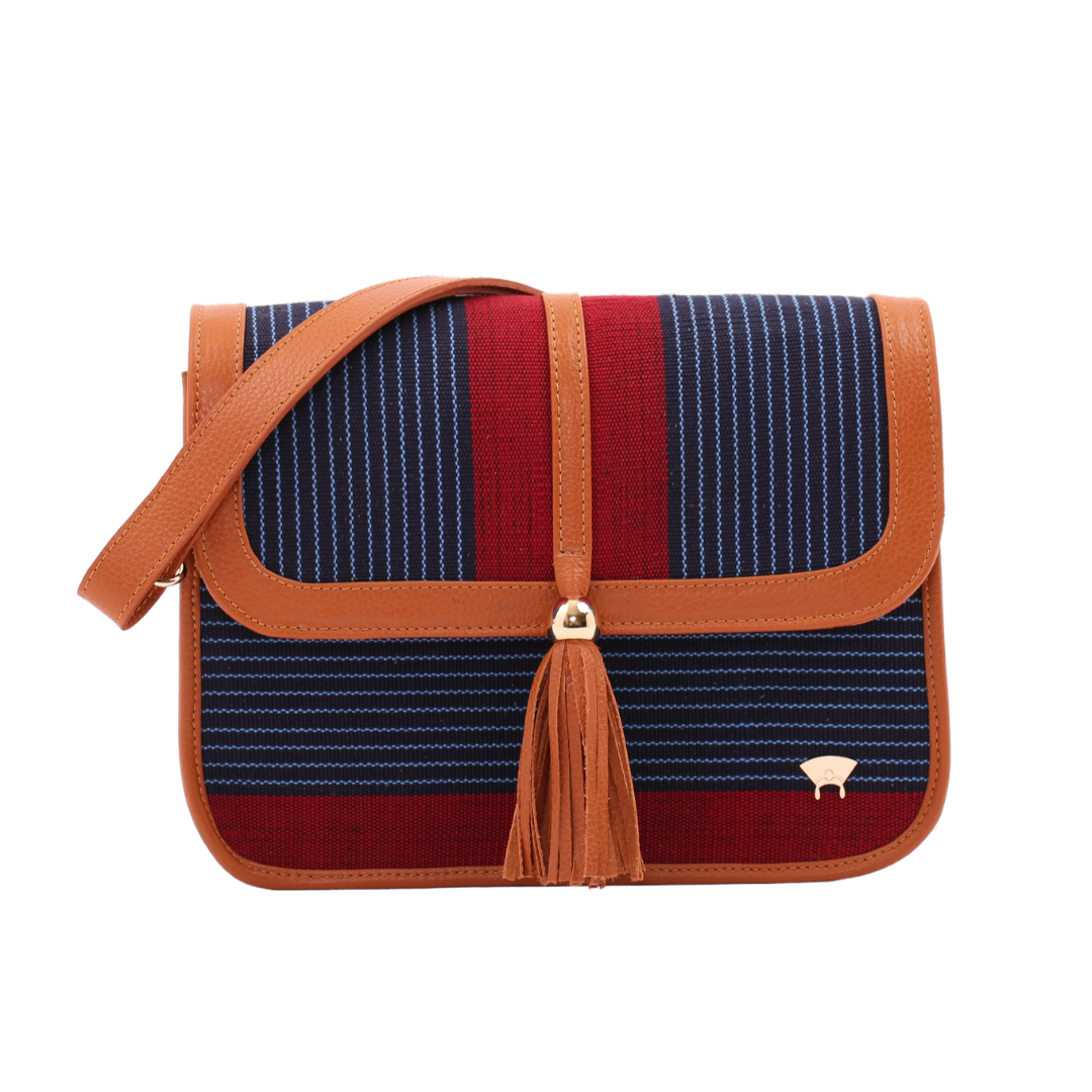 Tola Maiden Shoulder Bag - Red & Blue - Olori product image