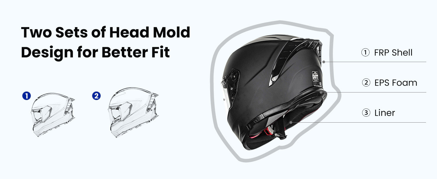 ILM Full Face Motorcycle Helmet Model MF522P
