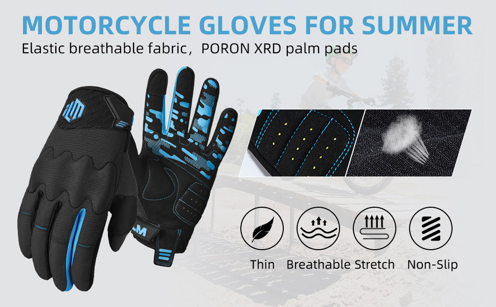 Motorcycle gloves for summer