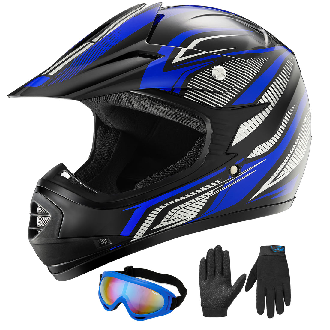 Implicaties Toepassing Vlek ILM Youth Kids ATV Motocross Helmet Goggles Sports Gloves Dirt Bike Mo