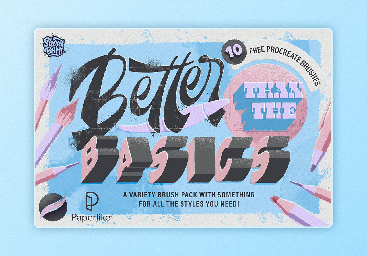The logo for the Better Than the Basics Brush Pack by Paperlike & Jimbo Bernaus