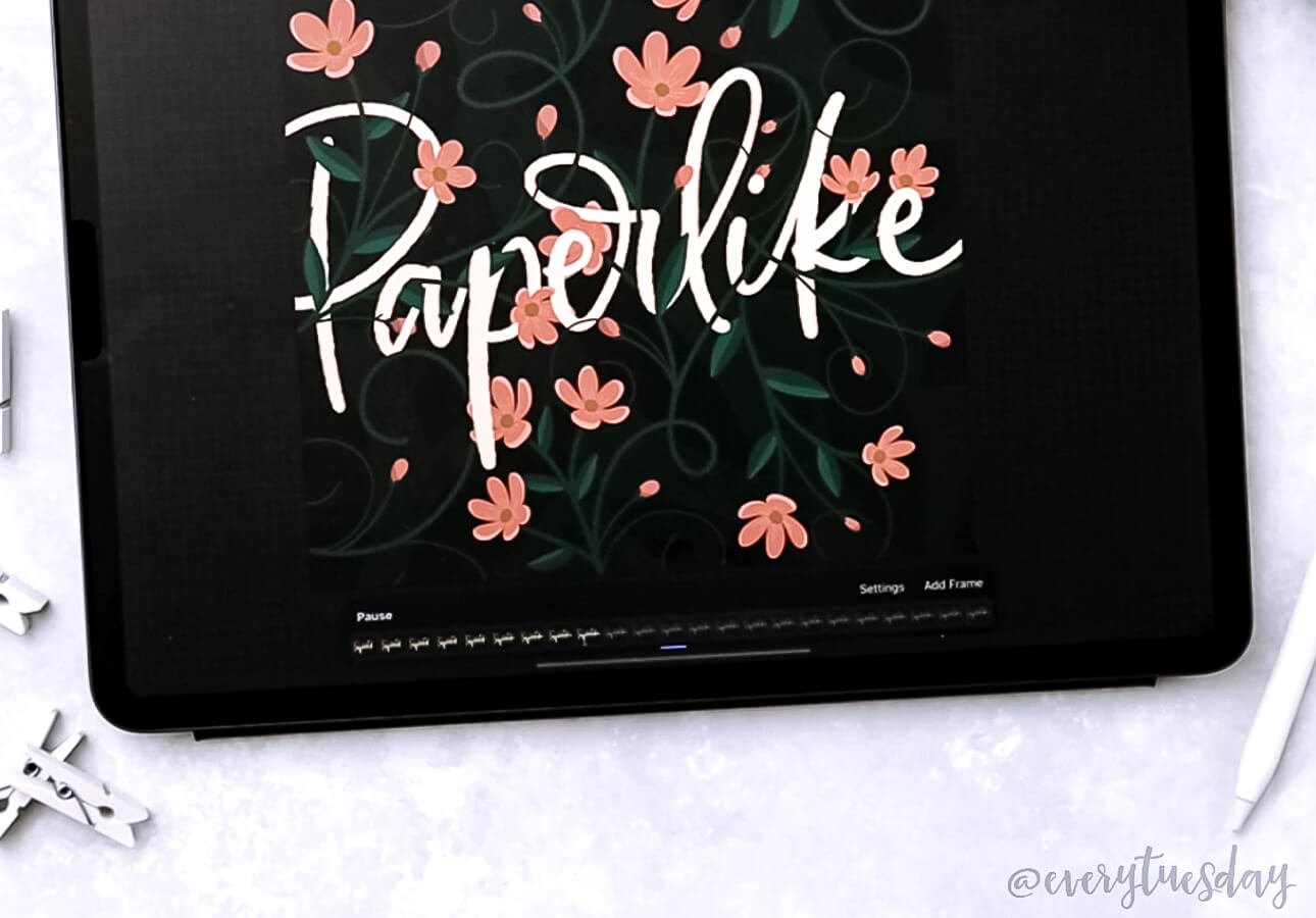 A hand lettering artwork that says Paperlike, created with iPad.
