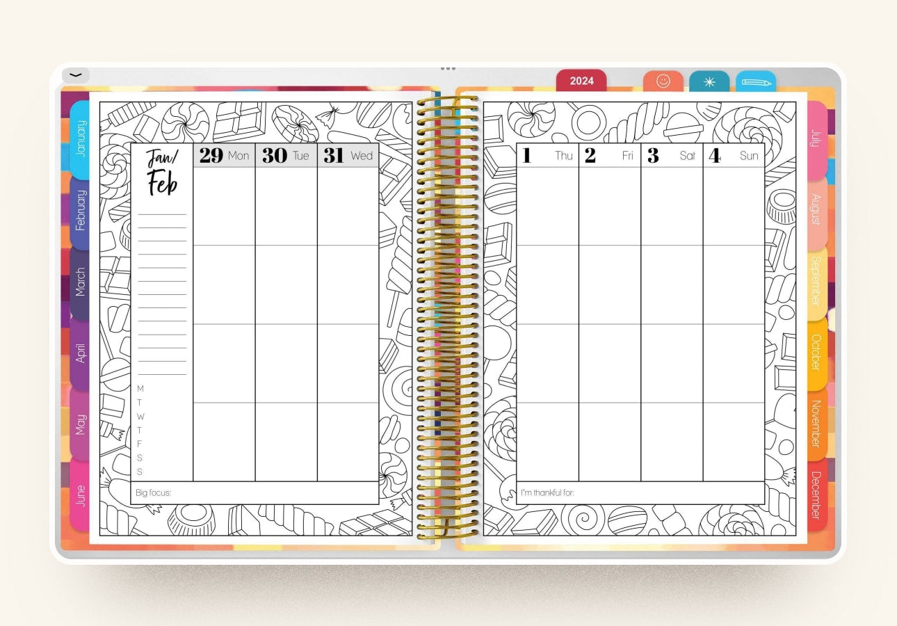  Dated 2024 Adult Coloring Book Daily Planner