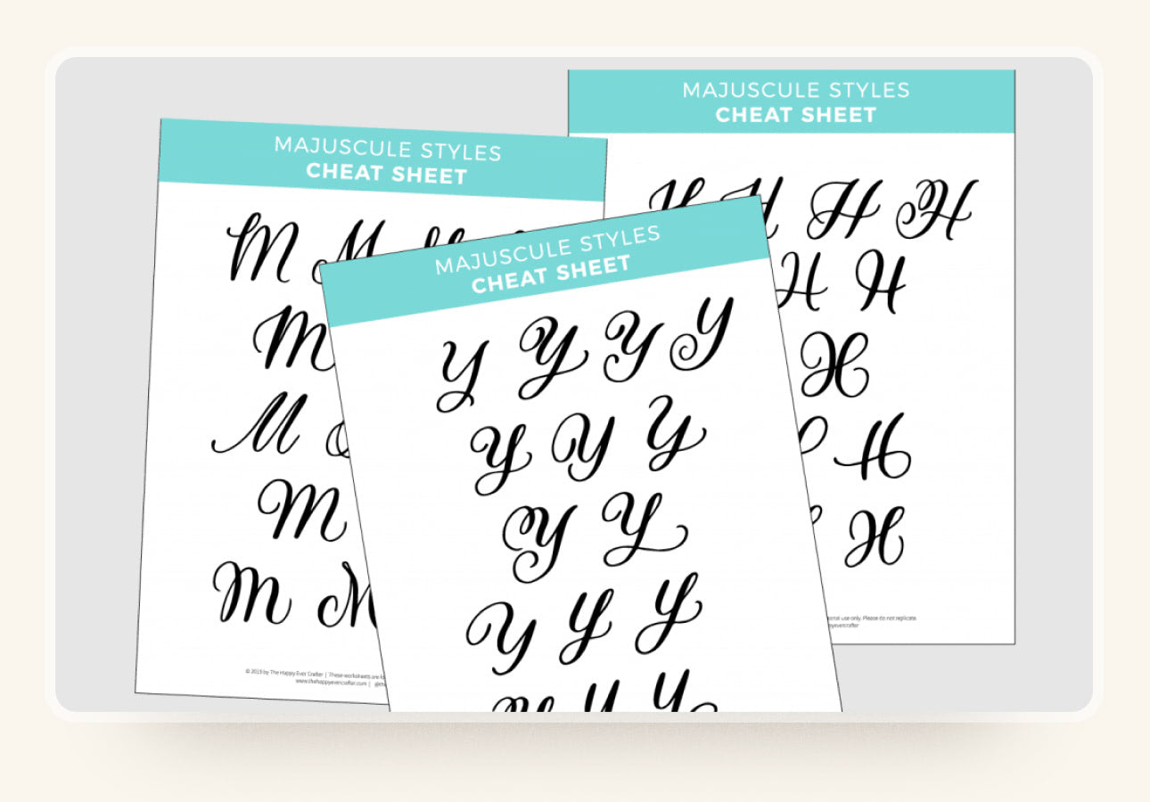 Free Brush Lettering Practice Sheet - Minimalist Alphabet - Modern  Calligraphy Kits and Classes, Calligraphy Inks