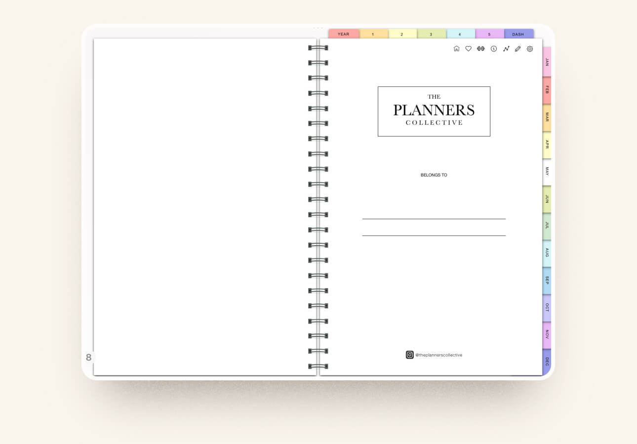 Image of the first page of The Planners Collective planner.