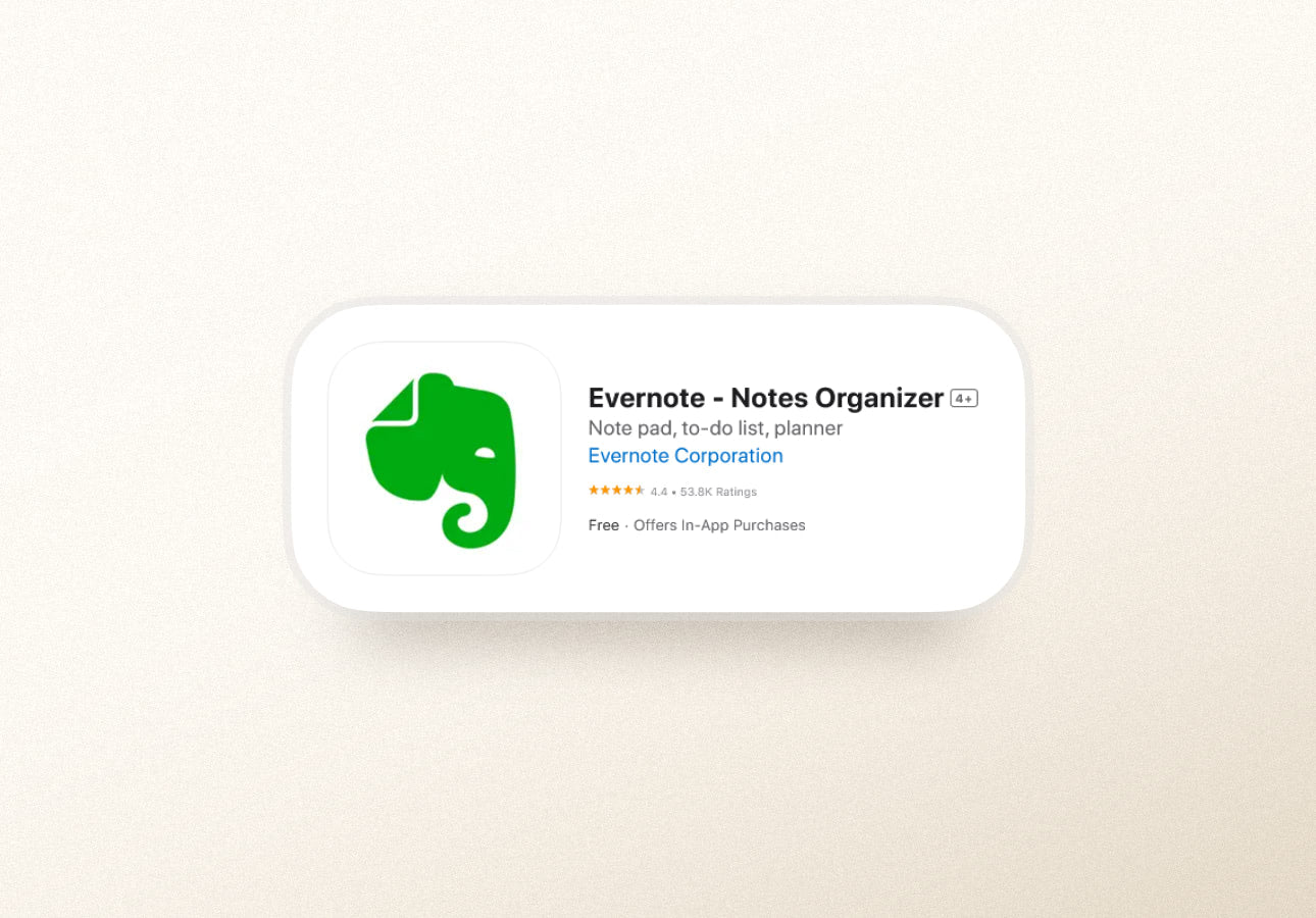 A title card for the Evernote app.