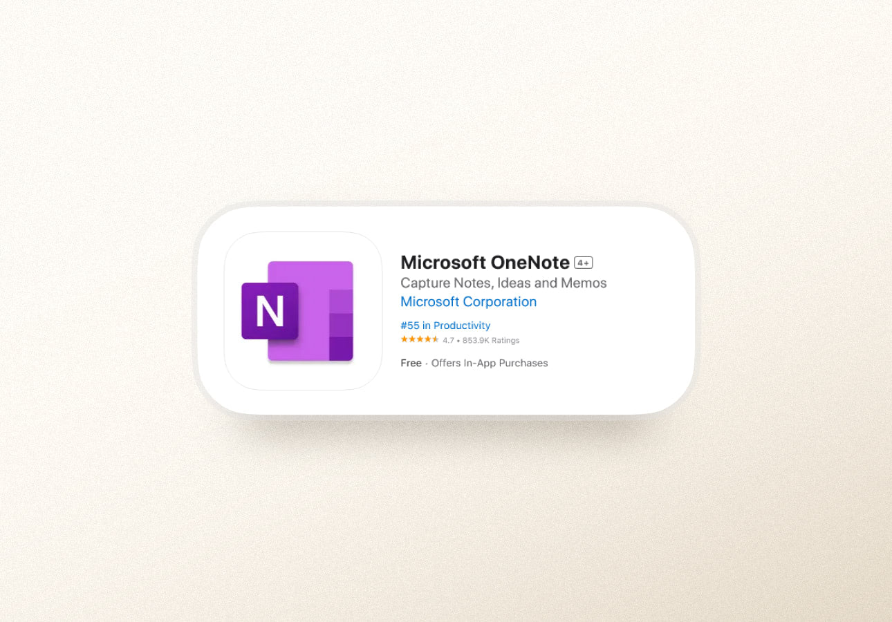 A title card for the Microsoft OneNote app.