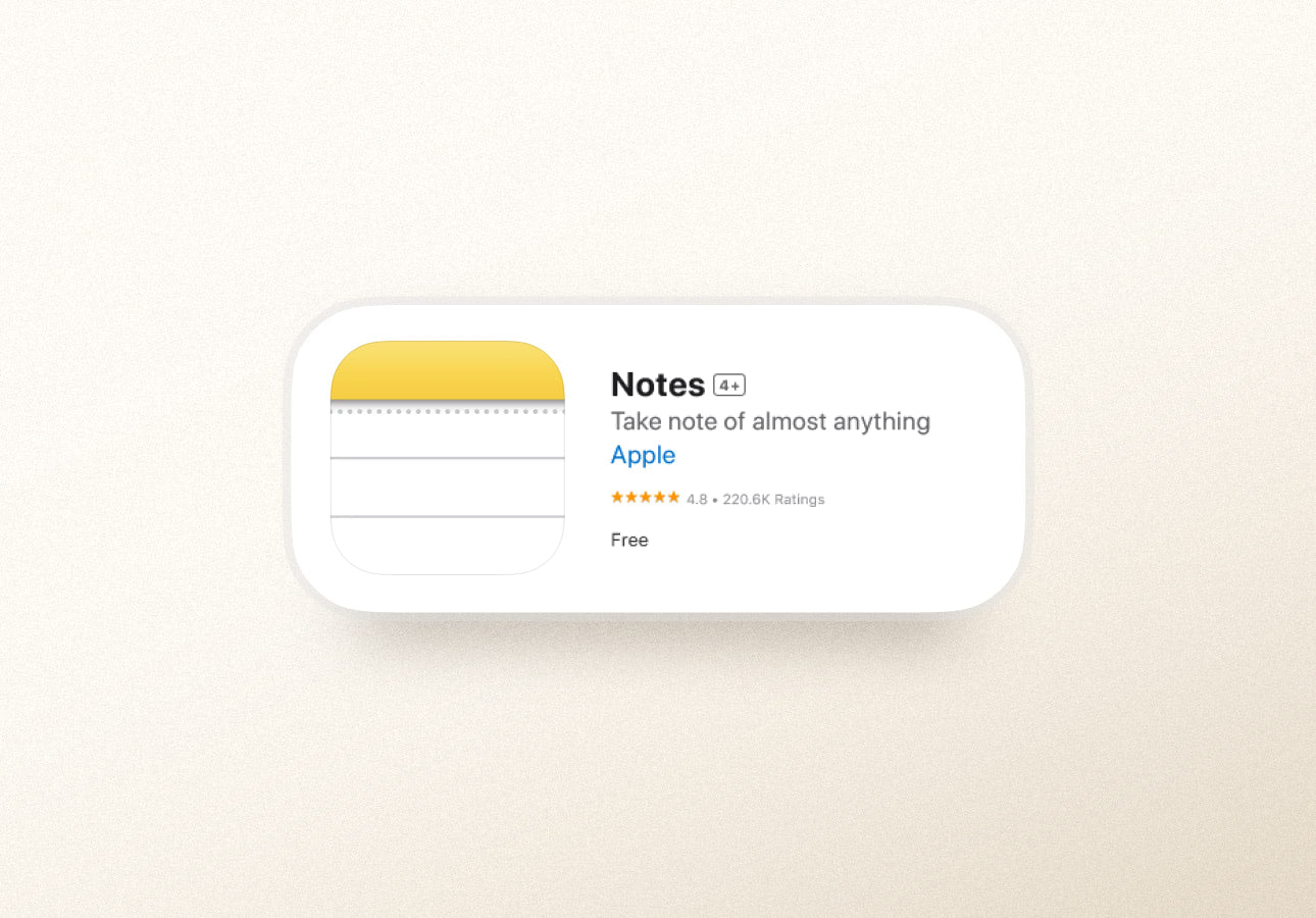 A title card for the Apple Notes app.