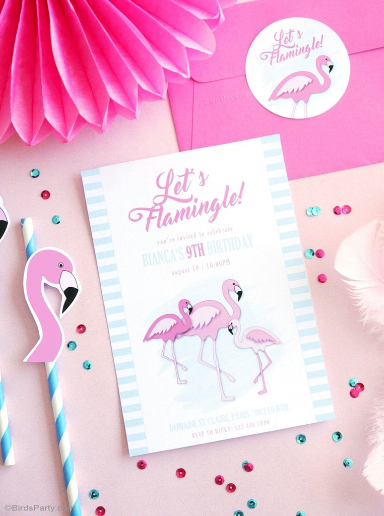 Flamingo Birthday Party Printables Invitations ...