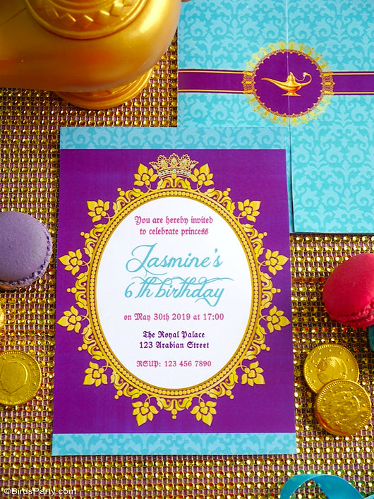 Download Princess Jasmine Birthday Party Printables Invites ...