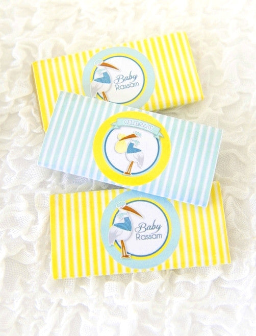 Stork Pink Or Blue Baby Shower Party Printables Supplies Decorations