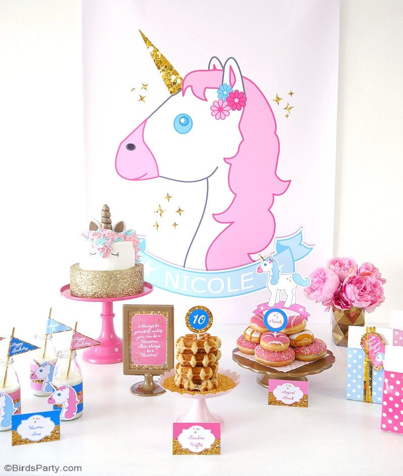 Unicorn Birthday  Party  Printables Supplies  BirdsParty com