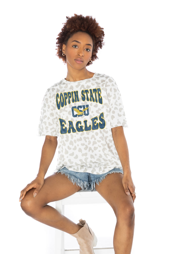 Women's Gameday Couture White Coppin State Eagles Vintage Days Oversized Lightweight Long Sleeve T-Shirt Size: Small