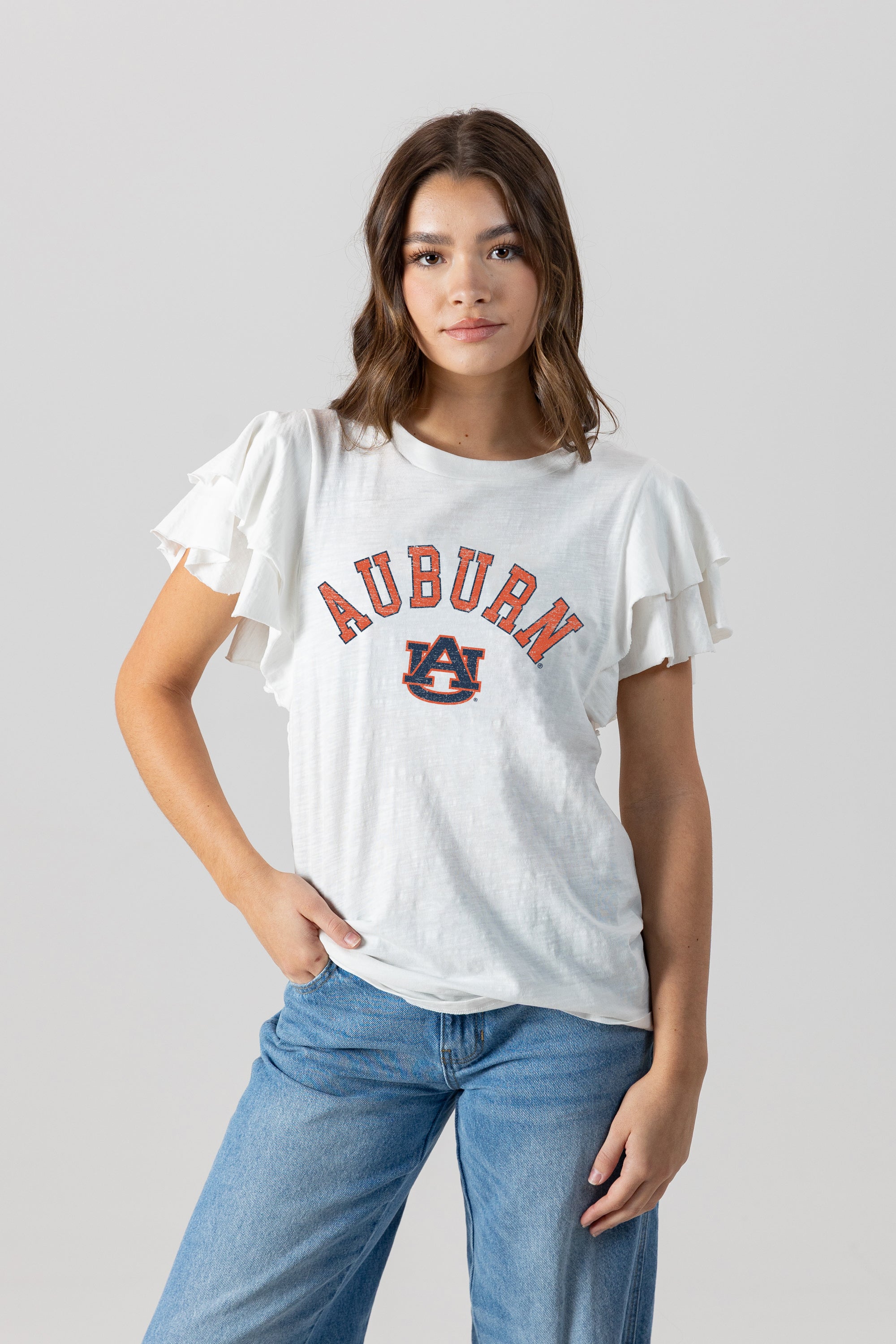 AUBURN TIGERS All In To Win Flutter Crewneck Top