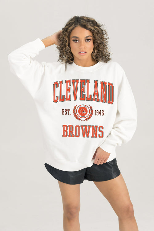 CLEVELAND BROWNS Timeless Triumph Fleece Crewneck Pullover