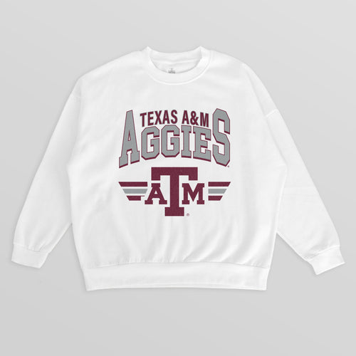 TEXAS A&M AGGIES SWIFT STRIKE PREMIUM FLEECE DROP SHOULDER CREWNECK PULLOVER