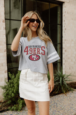 San Francisco 49ers Women’s Short Sleeve T Shirt V-Neck Sport Tops Loose  T-shirt