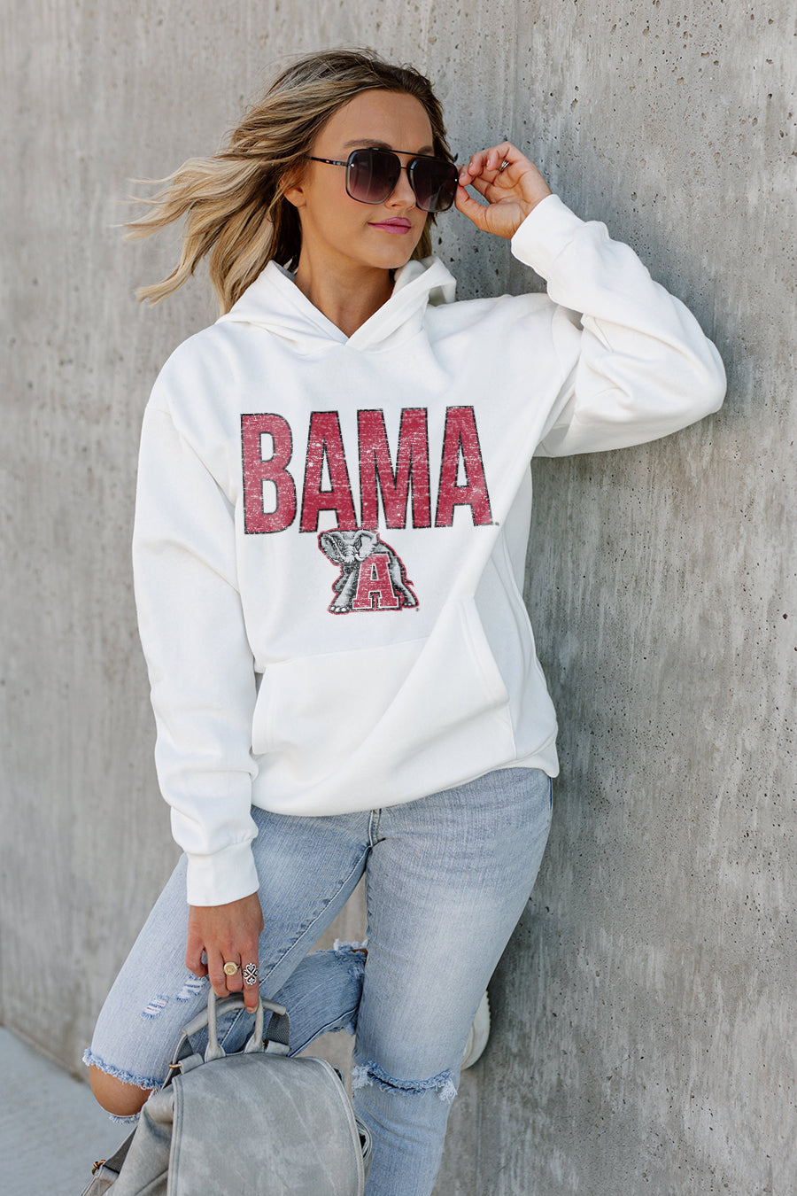 ALABAMA CRIMSON TIDE LEARN AS YOU GO SUPER SOFT OVERSIZED HOODED SWEATSHIRT