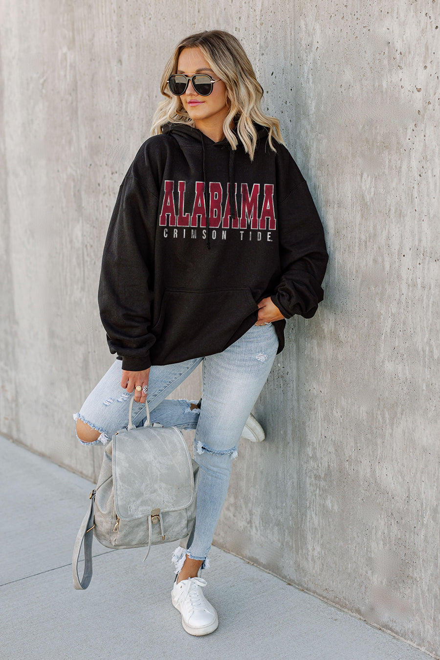 ALABAMA CRIMSON TIDE FIRST CLASS SUPER SOFT OVERSIZED HOODED SWEATSHIRT