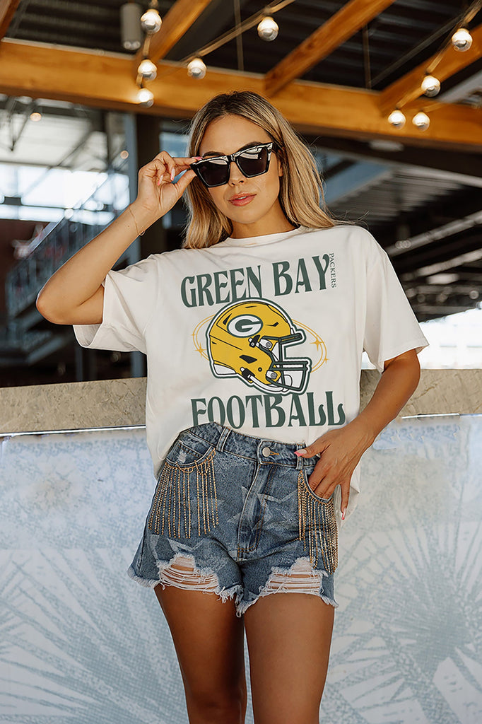 LOS ANGELES RAMS GRIDIRON GLAM SHORT SLEEVE CROP TEE WITH SPORT