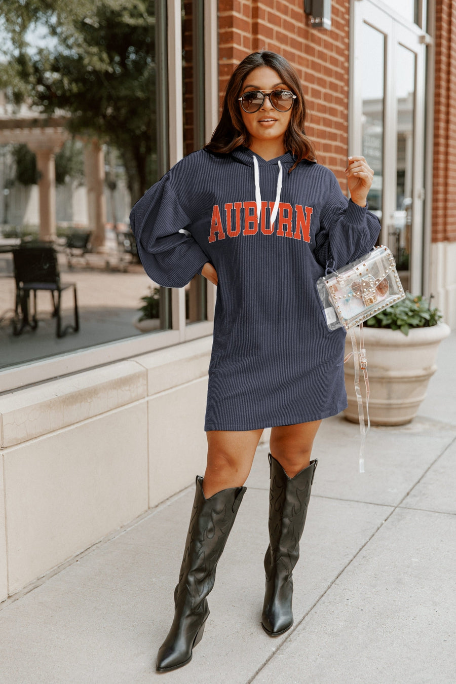 AUBURN TIGERS GAME WINNER VINTAGE WASH HOODED DRESS GAMEDAY