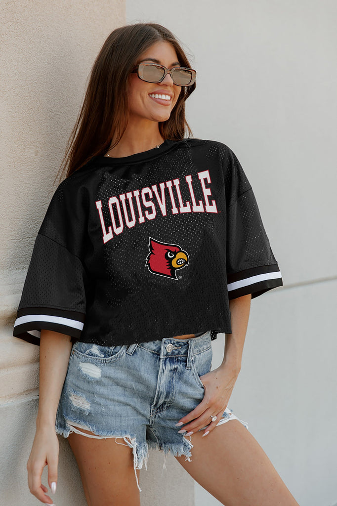 LOUISVILLE CARDINALS HEADED TO VICTORY BANDED CROPPED HOODIE BY MADI  PREWETT TROUTT