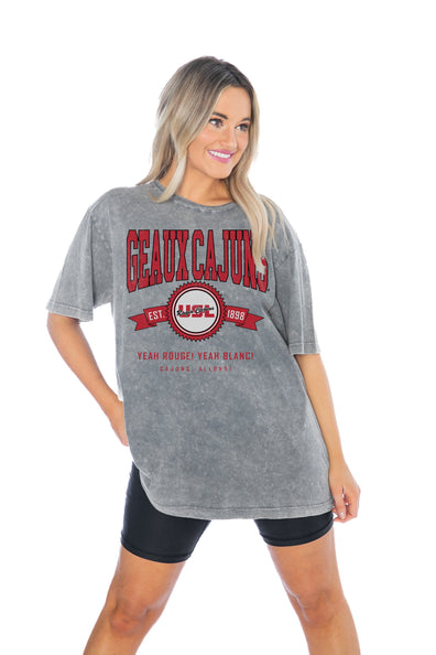 Louisiana Ragin' Cajuns Gameday Couture Girls Youth PoweredBy Go Girl Long  Sleeve T-Shirt - White