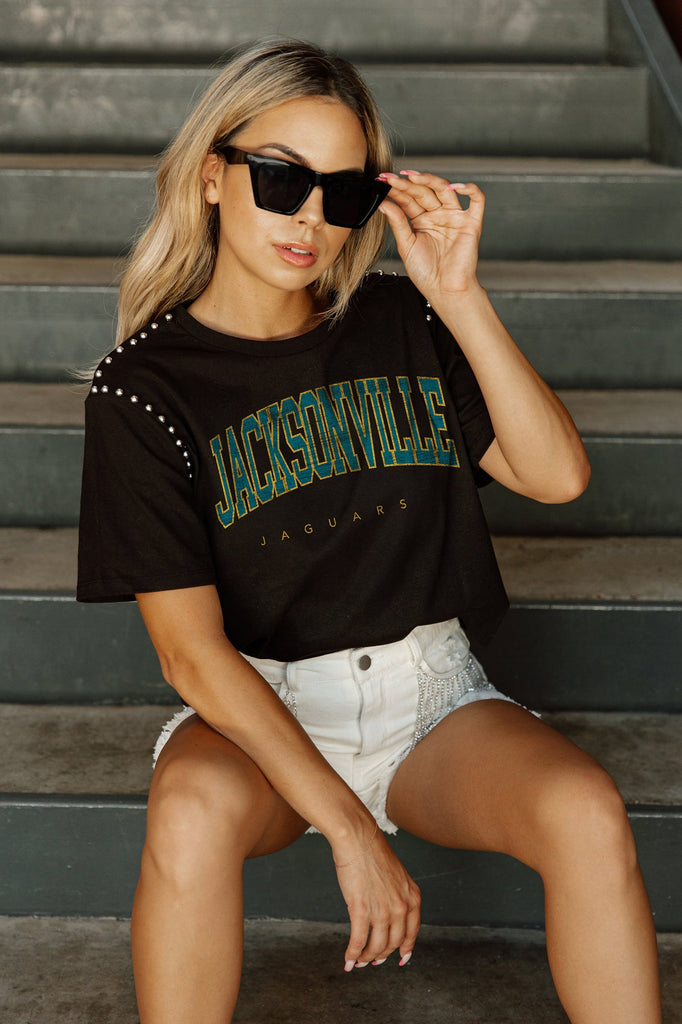 Lulu Grace Designs Jacksonville Jaguars 904 Glitter Top: NFL Football Fan Gear & Apparel S / Unisex Tee