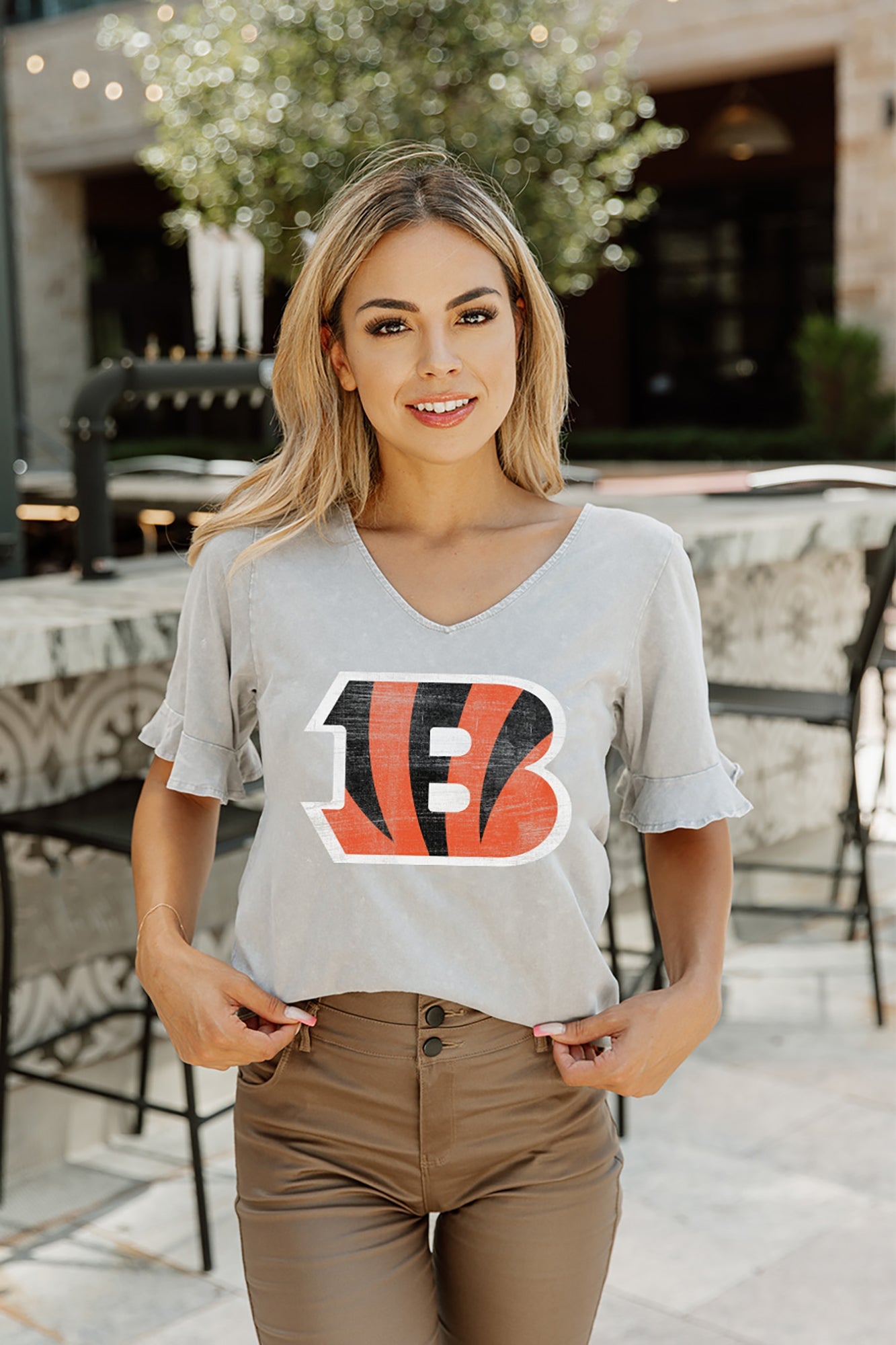 Women's Gameday Couture White Cincinnati Bengals Enforcer Relaxed T-Shirt