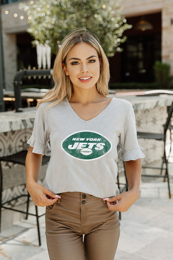 New York Jets Victorious Vixen Short Sleeve Flowy Tee XXL / White