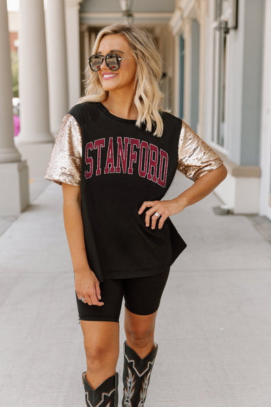 Women's Gameday Couture White Stanford Cardinal Option Play Oversized Mesh  Fashion Jersey