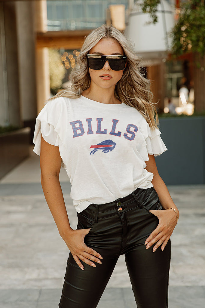 BUFFALO BILLS GL SHORT SLEEVE TOP WITH LINED FLIP-SEQUIN