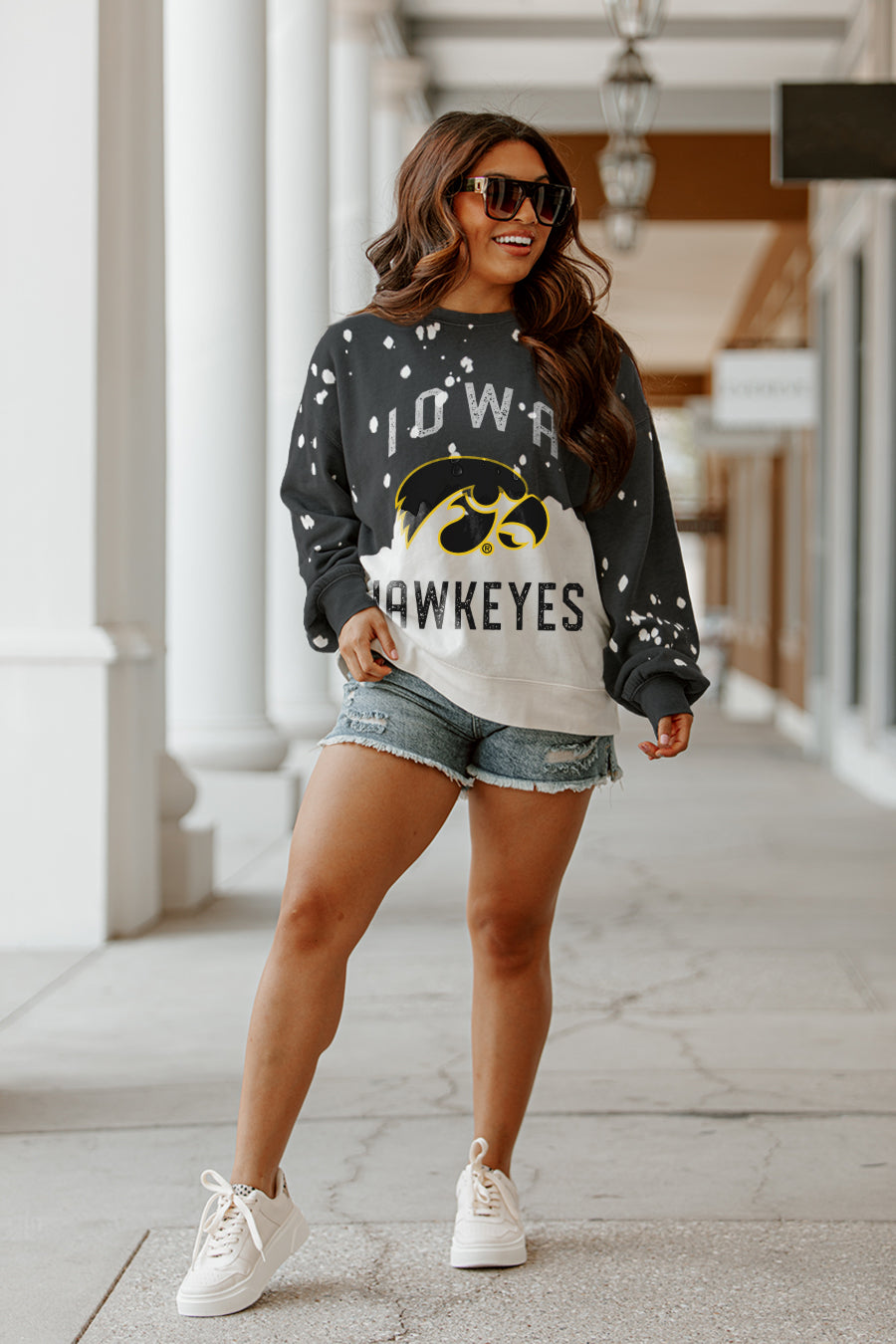 Women's Gameday Couture White Iowa Hawkeyes It's A Vibe