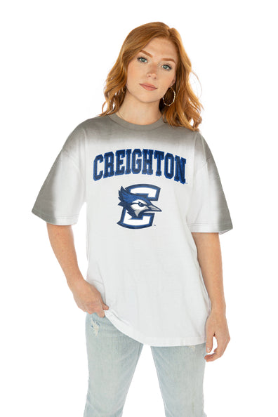 Women's Gameday Couture White Creighton Bluejays Boyfriend Fit Long Sleeve  T-Shirt