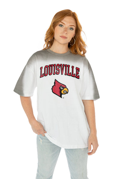 Girls Youth Gameday Couture Gray Louisville Cardinals Pacesetter T-Shirt