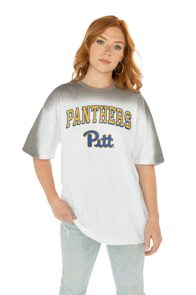 Women's Gameday Couture White Pitt Panthers Option Play Oversized Mesh Fashion Jersey Size: Small