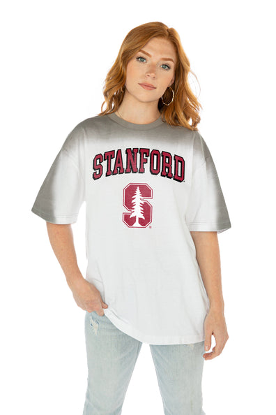 Women's Gameday Couture White Stanford Cardinal Option Play Oversized Mesh  Fashion Jersey