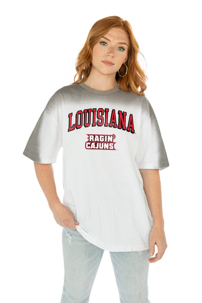 Louisiana Ragin' Cajuns Gameday Couture Women's Solid Defense Oversized T- Shirt - Gray in 2023