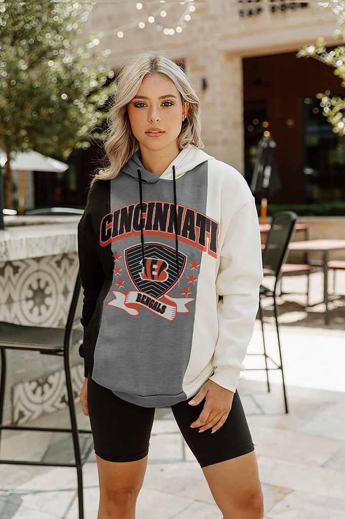 CINCINNATI BENGALS HUDDLE UP LONG SLEEVE COLORBLOCK DETAIL FLEECE