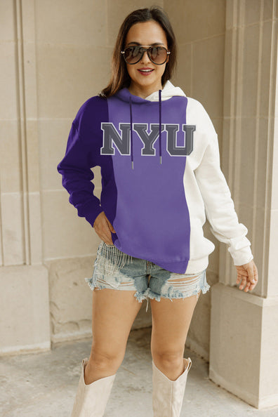 NEW YORK UNIVERSITY VIOLETS INTERCEPTION COLOR WAVE CREW NECK T