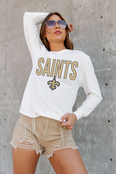 Team Apparel Womens New Orleans Saints Acid Wash Long Sleeve T-Shirt