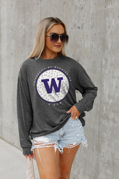 Women's Gameday Couture White Washington Huskies Option Play Oversized Mesh  Fashion Jersey