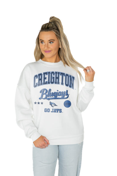 Women's Gameday Couture Gray Creighton Bluejays Here To Play Oversized T- Shirt