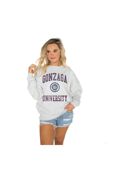 Women's Gameday Couture White Gonzaga Bulldogs All We've Got Premium Fleece Drop Shoulder Pullover Sweatshirt Size: Extra Large