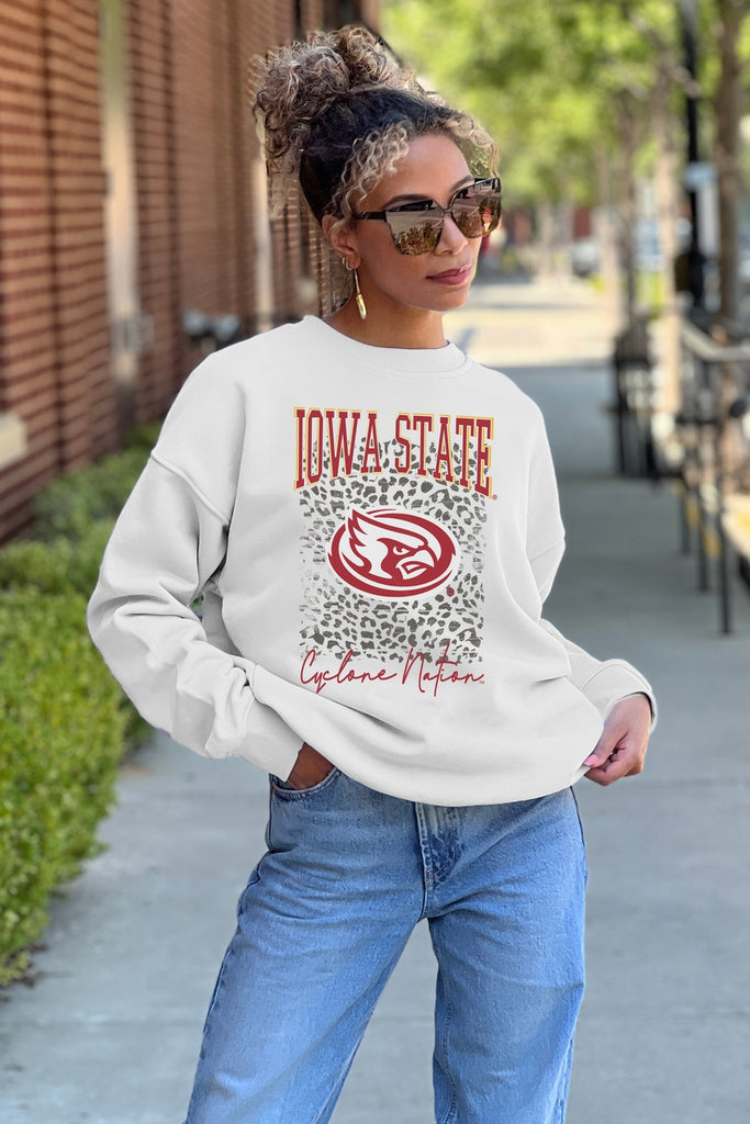 LOUISVILLE CARDINALS PLAY ON FLEECE CREWNECK PULLOVER BY MADI PREWETT