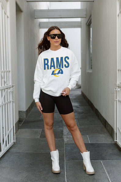 Women's Gameday Couture White Los Angeles Rams Enforcer Relaxed T-Shirt Size: Large