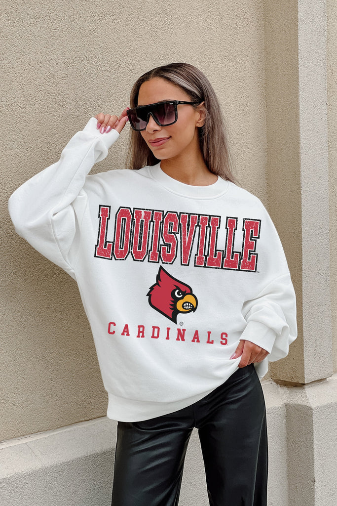 Louisville Cardinals Gameday Couture Women's Faded Wash Pullover