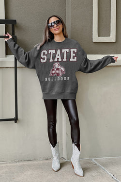 Mississippi State Bulldogs Vive La Fete Game Day Collegiate Large Logo on  Thigh and Waist Girls Black Capri LeggingsM