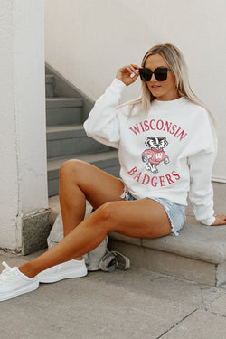 Women's Gameday Couture White Wisconsin Badgers It's A Vibe Dolman