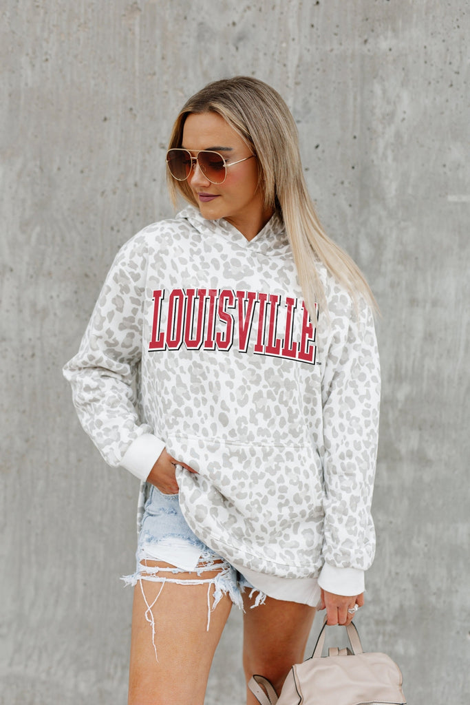 LOUISVILLE CARDINALS GUESS WHO'S BACK SEQUIN YOKE PULLOVER